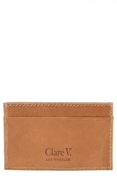 Clare V Mike's Leather Card Case In Cuoio Vachetta | ModeSens