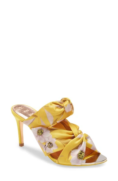 Ted Baker Serana Slide Sandal In Yellow Floral Print