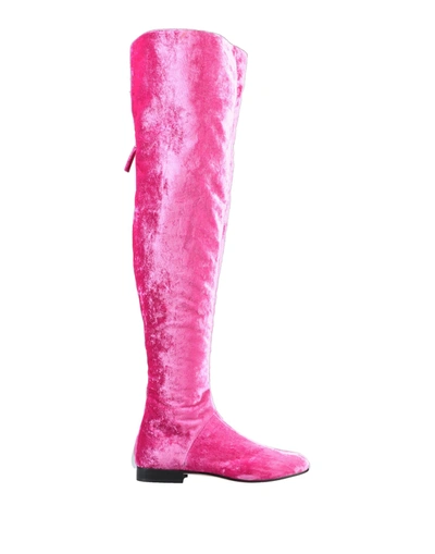 Alberta Ferretti Knee Boots In Pink