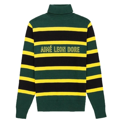 Aimé Leon Dore Knit Turtleneck Sweater In Green