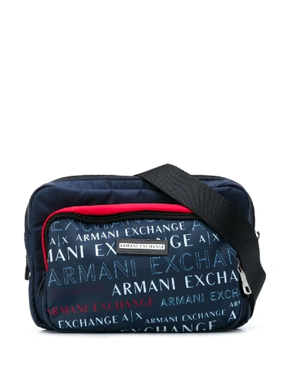 Armani Exchange Blue Polyamide Belt Bag