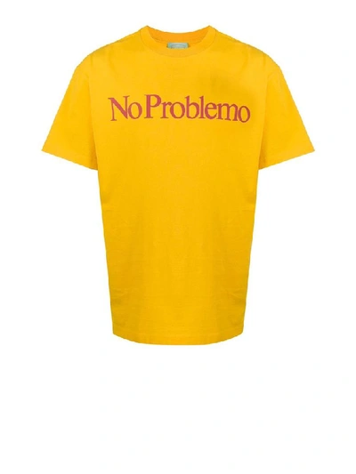 Aries Arise Men's Yellow Cotton T-shirt