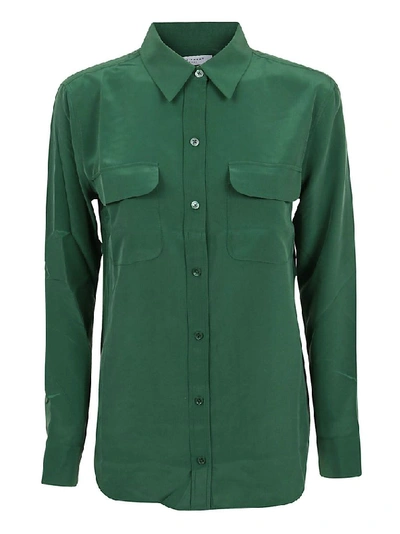 Equipment Women's Green Silk Shirt