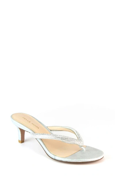 Pelle Moda Eunice Slide Sandal In Silver Metallic Suede