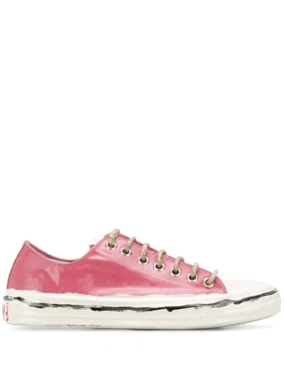 Marni Painted-logo Rubberised-canvas Trainers In Pink Lily White