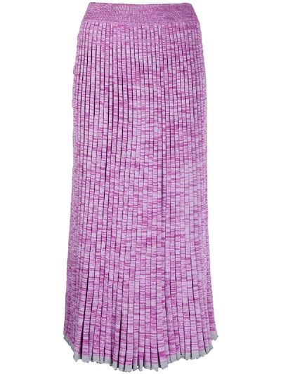 Christopher Esber Purple Pleated Stretch-knit Midi Skirt In Pink