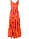 La Doublej Sleeveless Printed Dress In Papaveri Arancio