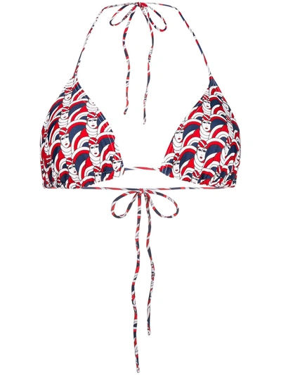La Doublej Triangle Bikini Top In Blue