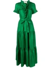 La Doublej Long And Sassy Dress In Tinta Unita Verde