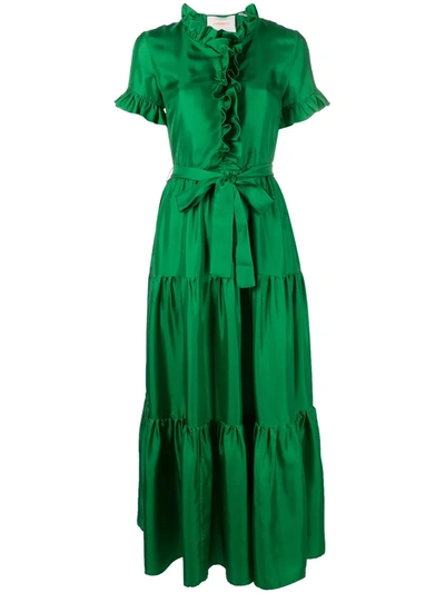 La Doublej Long And Sassy Dress In Tinta Unita Verde