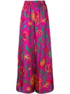 La Doublej Floral Palazzo Trousers In Pink