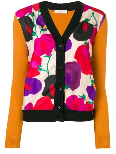 La Doublej Gemini Printed Wool Blend Cardigan In Poppy