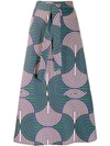 La Doublej X Mantero Printed Midi Skirt In Green