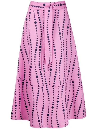 La Doublej Belted Cotton-blend Maxi Skirt In Pink