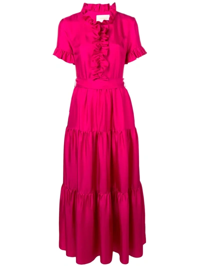 La Doublej Long And Sassy Dress In Tinta Unita Fucsia