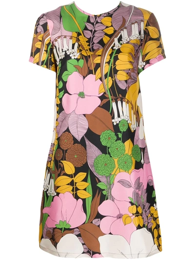 La Doublej Mini Swing Dress S/s Flowers Fantasy In Big Flower