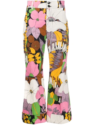 La Doublej Hendrix Floral-print Cotton-blend Trousers In Big Flower