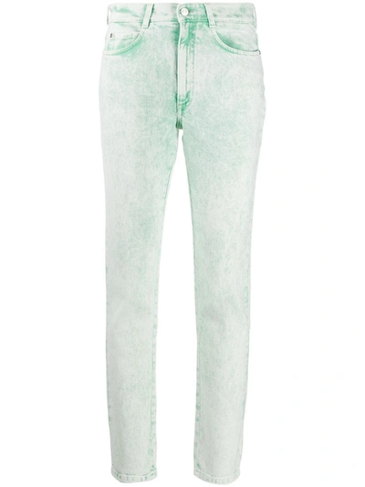 Stella Mccartney Acid-wash Cropped Skinny Jeans In Green