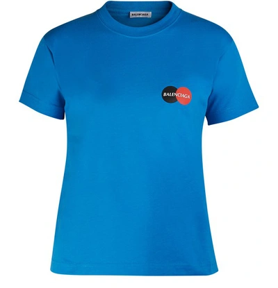 Balenciaga Fitted Print T-shirt In Screen Blue