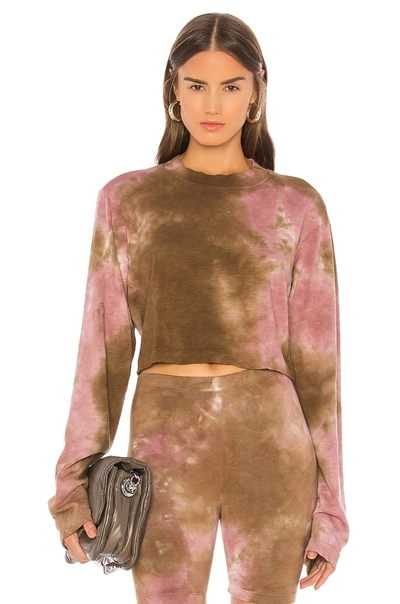 Cotton Citizen The Tokyo Crop Long Sleeve In Rose & Java Mirage