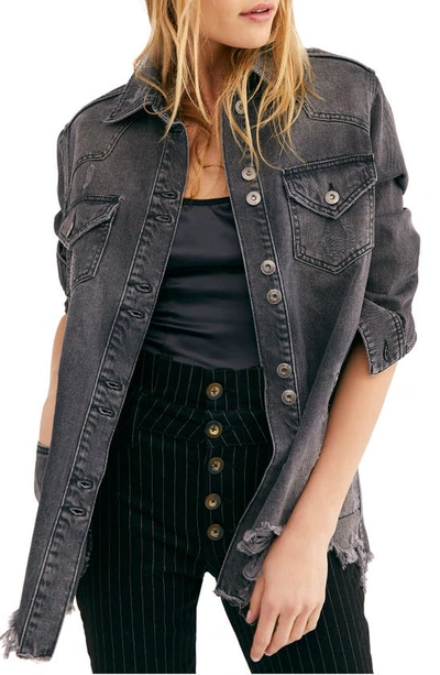 Free People Moonchild Denim Shirt Jacket In Moon Dust