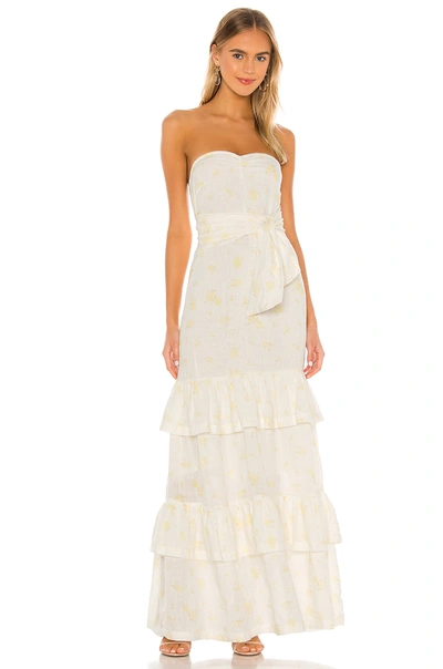 Tularosa Arlo Dress In Faded Yellow Floral