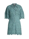 Rebecca Taylor Short Sleeve Mina Eyelet Dress In Spruce