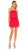 Krisa Smocked Strapless Mini Dress In Flirt