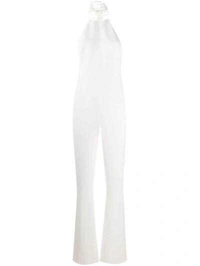 Galvan Calypso Jumpsuit In Pearl White