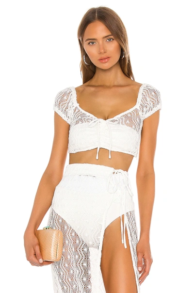 Lovers & Friends Calico Crop Top In Coconut White