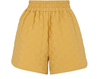 Fendi Silk Yellow Quilted Shorts