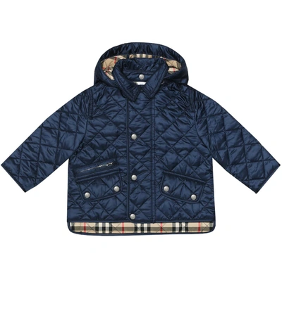 Burberry Babies' Brennan Diamond Quilted Shell Jacket 6-24 Months In Navy |  ModeSens