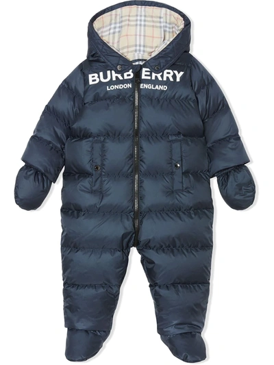 Burberry Babies' Skylar Down Padded Snowsuit 3-18 Months In Dark Blue