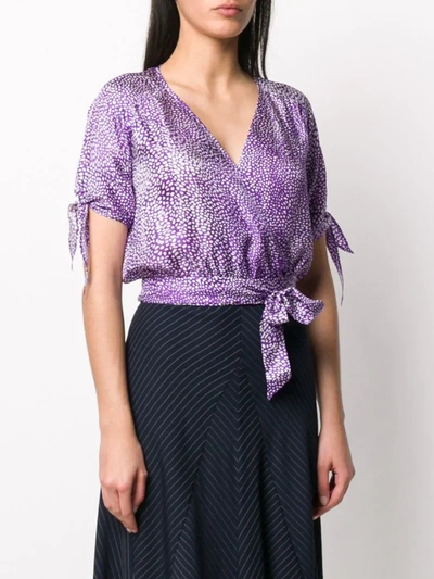 Art Dealer Dotted Print Wrap Shirt In Purple