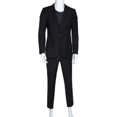 Pre-owned Dolce & Gabbana Black Striped Regular Fit Suit M