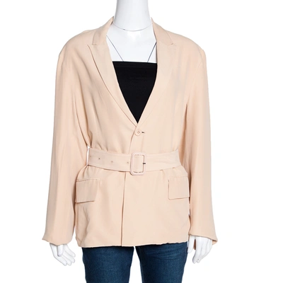 Pre-owned Joseph Beige Silk Alex Belted Jacket M