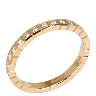 Pre-owned Chopard Ice Cube Diamond 0.31 Ctw 18k Yellow Gold Eternity Ring Size 55