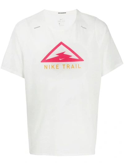 Nike Dri-fit Trail Men's Trail Running T-shirt In White