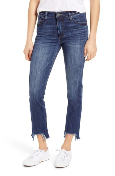 Kut From The Kloth Reese High Waist Frayed Step Hem Ankle Straight Leg Jeans In Begin