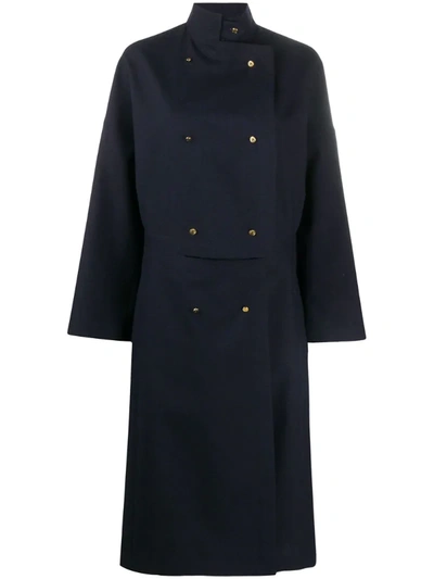 Loewe Double-breasted Mid-length Coat In Blue