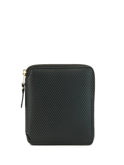 Comme Des Garçons Homme Deux Textured Zip-around Wallet In Black