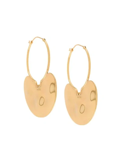 Patou Hammered Hoop Earrings In Gold