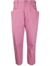 Isabel Marant Cropped Tapered Trousers In Purple
