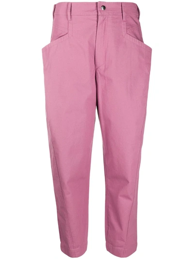 Isabel Marant Cropped Tapered Trousers In Purple