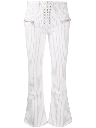 Ben Taverniti Unravel Project Striped Flared Trousers In White