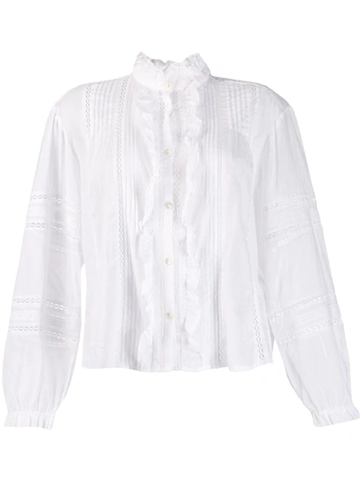 Isabel Marant Étoile Valda Ruffle-trimmed Cotton Shirt In White