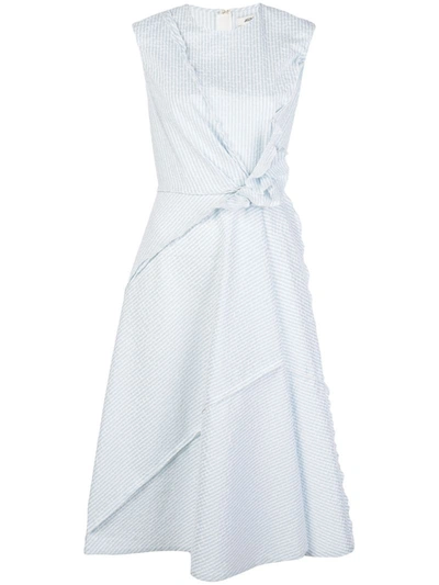 Jason Wu Asymmetric Striped Dress In Blue