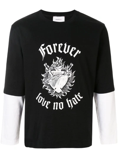 Ports V Forever Love No Hate T-shirt In Black