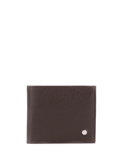 Orciani Grainy Leather Bifold Wallet In Brown
