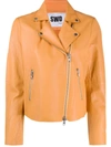 Sword 6.6.44 Sword Women's Orange Leather Outerwear Jacket